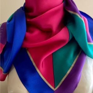 Abstract ECHO silk scarf. Bold and bright.